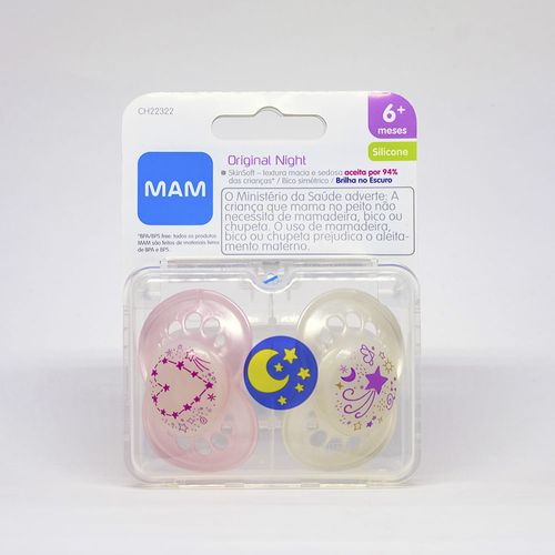 Chupeta Mam Night&Day Girls +6 Meses Tamanho 2 2 Unidades