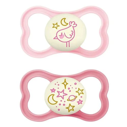 Chupeta Mam Supreme Night 6+ Meses 2 Unidades Rosa