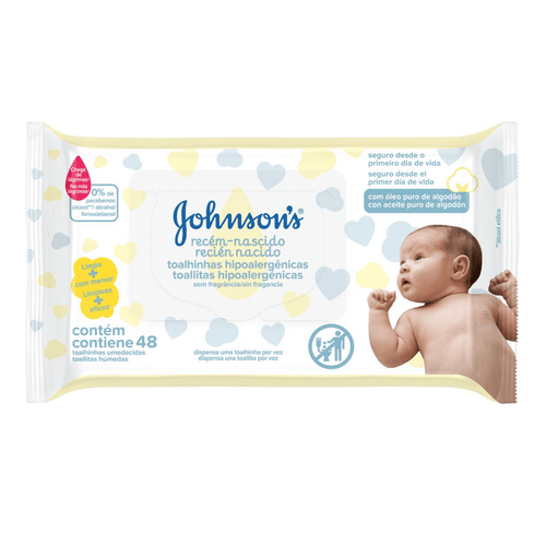 Lenço Umedecido Johnson Baby Recém Nascido 48 Unidades