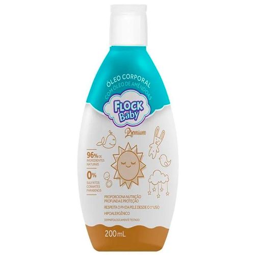 Óleo Corporal Infantil Flock Baby Premium 200ml