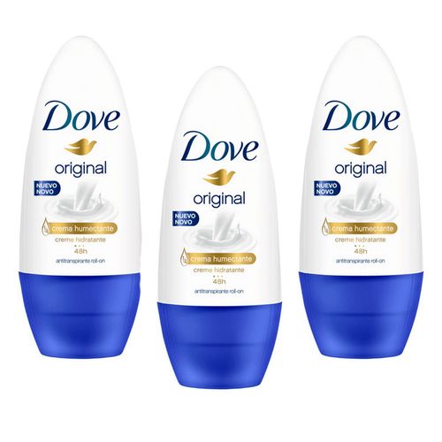 kit 3 Desodorante Dove Rollon Original Feminino 50ml cada