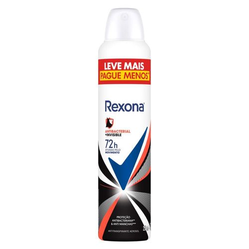 Antitranspirante Aerosol Rexona Antibacterial + Invisible 250ml