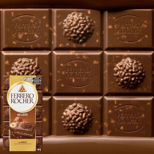 Kit 8 Chocolate Ao Leite Com Avelã Ferrero Rocher 90g Cada