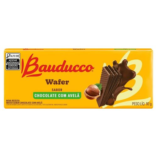 Biscoito Wafer Bauducco 92g Chocolate Com Avelã