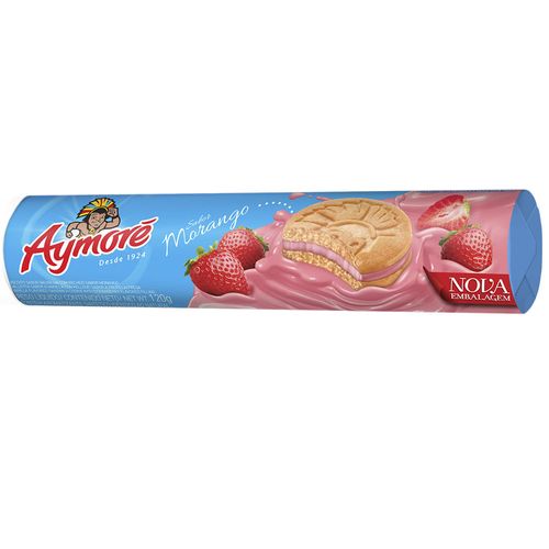 Biscoito Aymoré Recheado Morango 120g