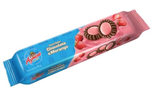 Biscoito Aymoré Tortini Sabor Morango 90g