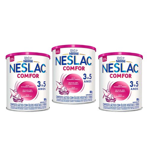 Kit com 3 Neslac Comfor Composto Lácteo 800g