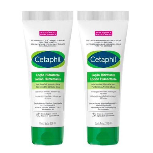Kit 2 Loção Hidratante Cetaphil Pele Normal, Seca e Sensível 200ml cada