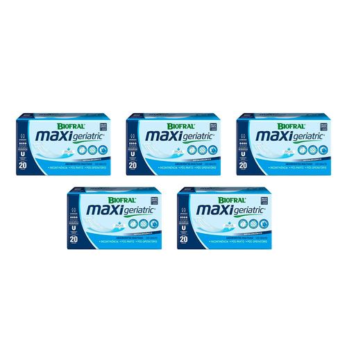 Kit 5 Absorvente Geriátrico Biofral Maxi Geriatric Leve mais por menos 20Unidades cada