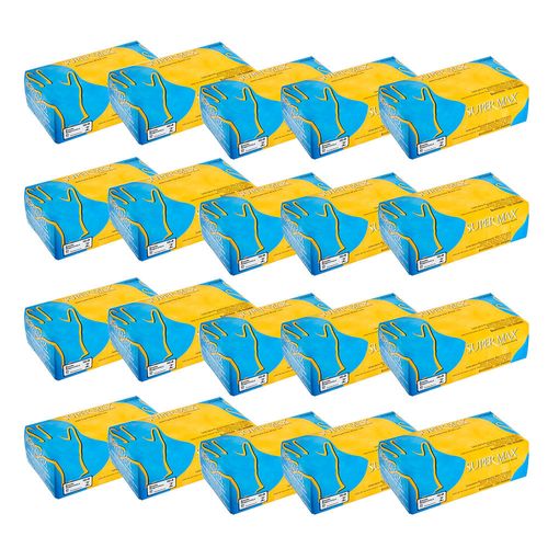 Kit 20 Caixas Luva Procedimento Supermax Tamanho M 100 Unidades Cada
