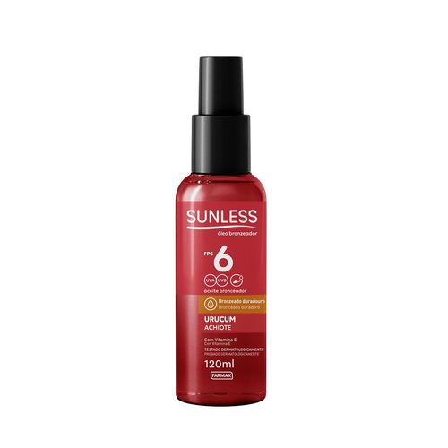 Óleo Bronzeador Sunless Urucum Fps6 120ml