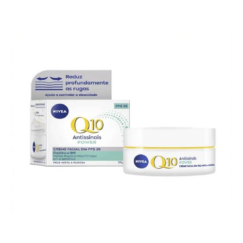 Creme Facial Antissinais Nivea Q10 Power Dia Fps 30 Pele Mista a Oleosa 50g