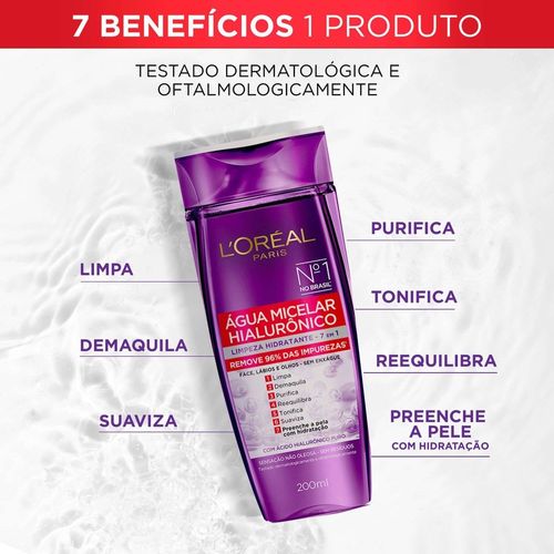 Água Micelar Loreal com Ácido Hialurônico 200ml