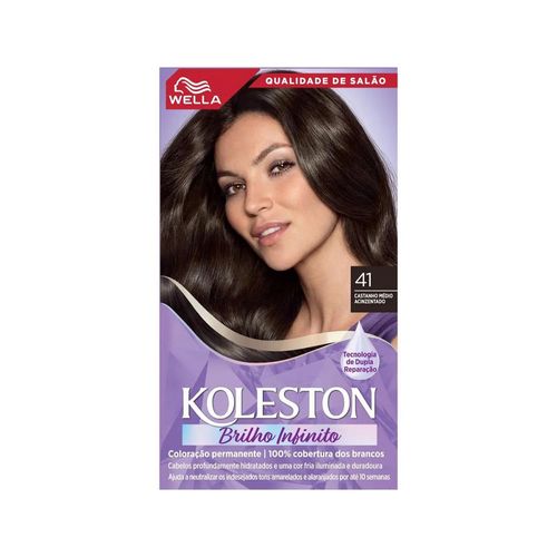 Tintura Koleston Brilho Intenso Castanho Médio Acinzentado 41