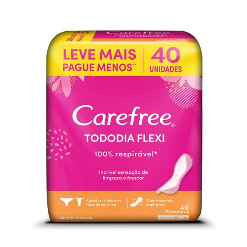 Protetor Diário CAREFREE Todo Dia Flexi sem Perfume 40 unidades