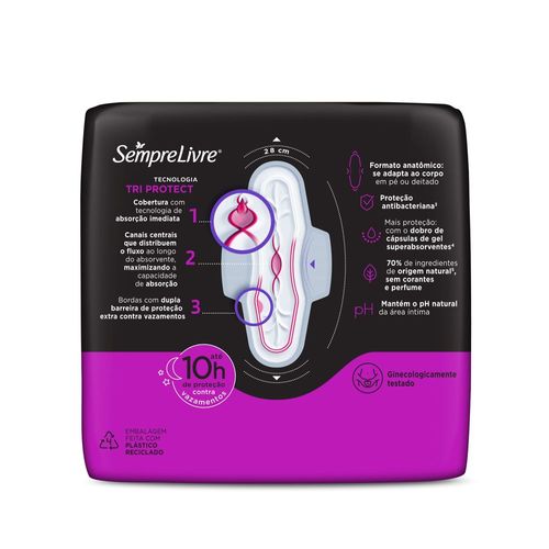 Absorvente Externo Sempre Livre Conforto Noturno Suave, 32un Leve Mais Pague Menos