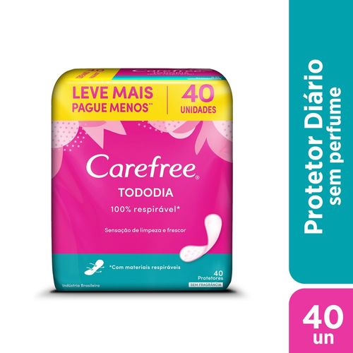 Protetor Diário Carefree Todo Dia Sem Perfume 40 unidades