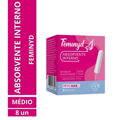Absorvente Feminyd Interno Médio 8 Unidades