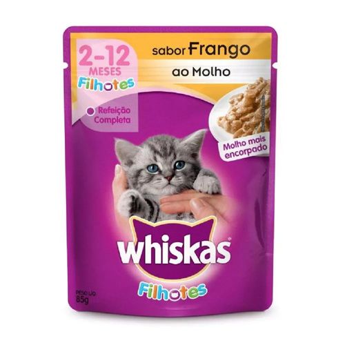 Ração Gato Whiskas Filhotes Frango  Sachê 85g