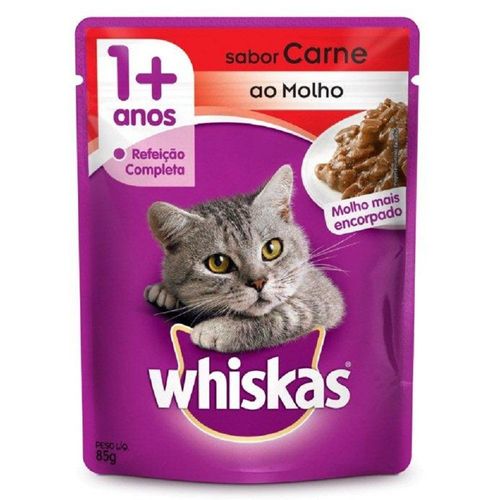 Ração Gato Whiskas Carne Sachê 85g