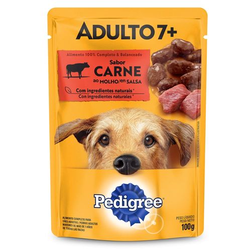 Ração Úmida Pedigree Sachê Cão Adulto 7+ Sabor Carne ao Molho 100g