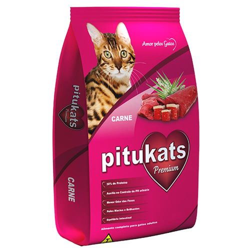 Ração Para Gato Pitukats Sabor Carne 1Kg