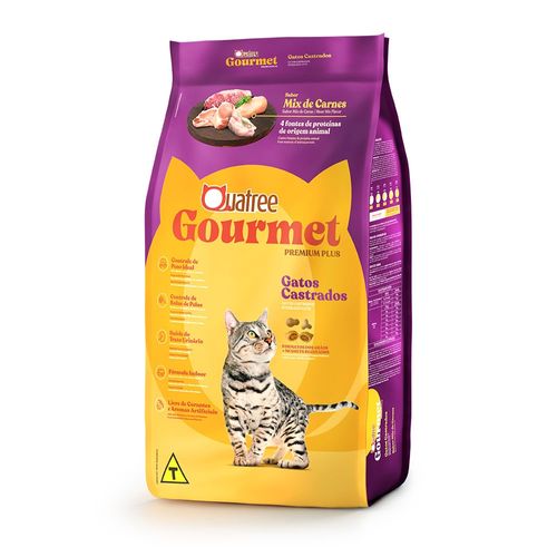 Ração Quatree Gourmet Gatos Castrados Sabor Mix De Carnes 3kg