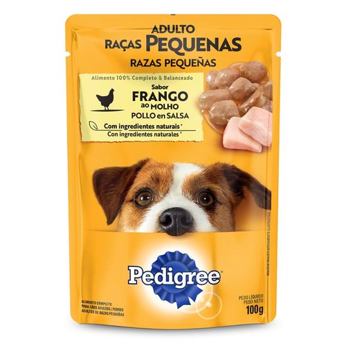Ração Úmida Pedigree Sachê Adulto Raça Pequena Sabor Frango ao Molho 100g