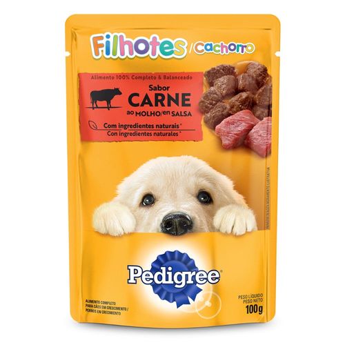 Ração Úmida Pedigree Sachê  Cão Filhote Sabor Carne ao Molho 100g