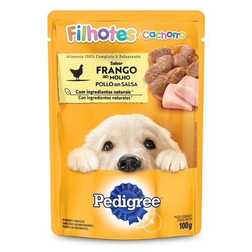 Ração Úmida Pedigree Sachê Cão Filhote Sabor Frango ao Molho 100g