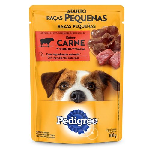 Ração Úmida Pedigree Sachê Adulto Raça Pequena Sabor Carne ao Molho 100g