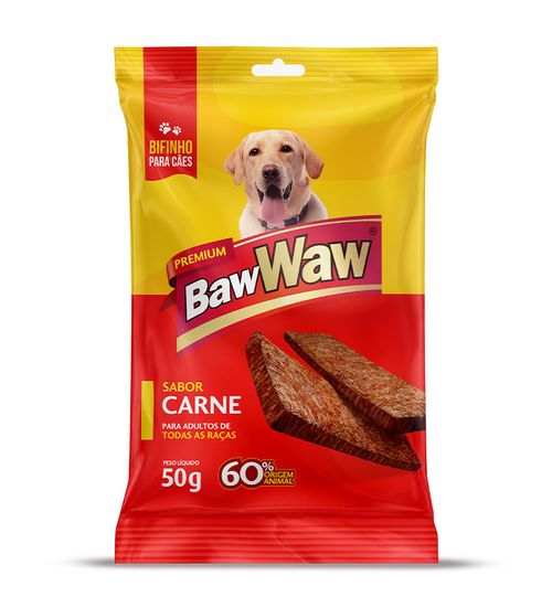 Petisco Baw Waw Cão Adulto Bifinho Carne 50g