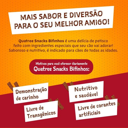 Bifinhos Quatree Snacks Sabor Frango 60g