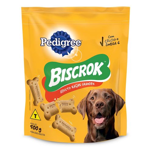 Biscoito Pedigree Biscrok Adulto Raça Grande 500g