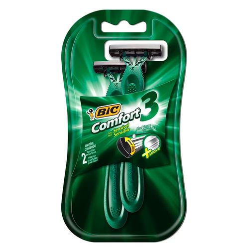 Aparelho Barbear Bic Confort3 Sensitive 2 Unidades