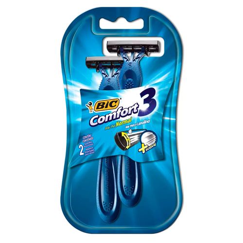 Aparelho Barbear Bic Confort3 Normal 2 Unidades