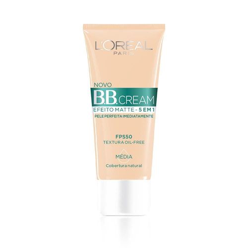 BB Cream L'oréal Efeito Matte FPS50 Média 30ml, rosto,
