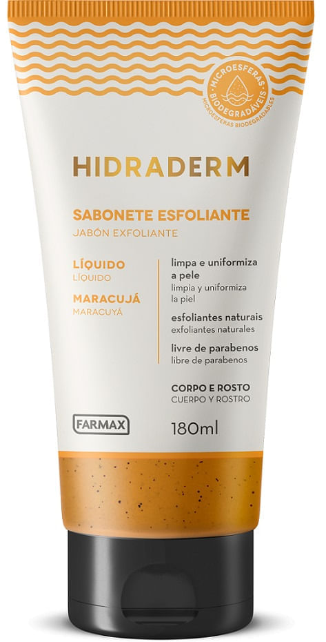 Sabonete Líquido Hidraderm Esfoliante Maracujá 180ml