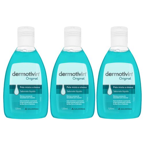 Kit 3 Sabonete Líquido Dermotivin Original 120ml cada