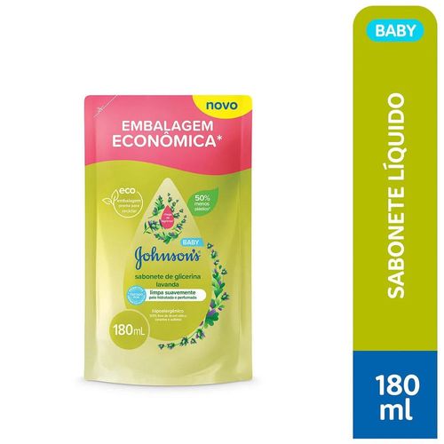 Sabonete Líquido Johnsons Baby Glicerina Lavanda Refil 180ml