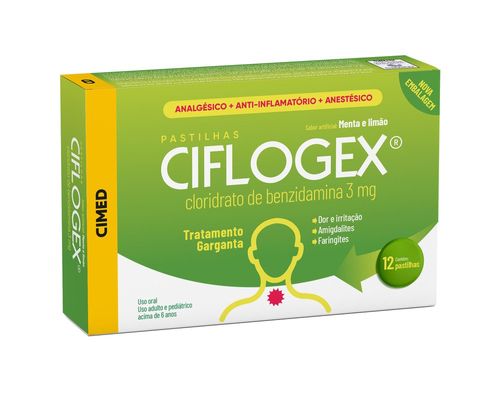 Ciflogex 3mg Menta Limão 12 Pastilhas