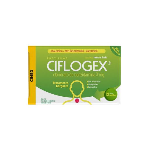 Ciflogex 3mg Menta Limão 12 Pastilhas