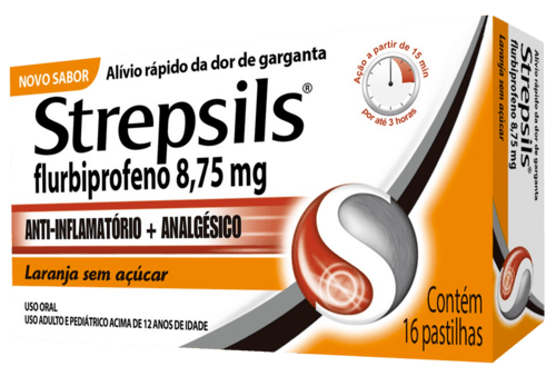 Strepsils 8,75mg Laranja 16 Pastilhas