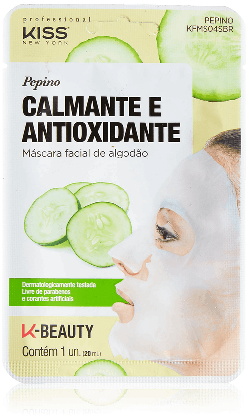 Máscara Facial Kiss New York Calmante e Antioxidante Pepino