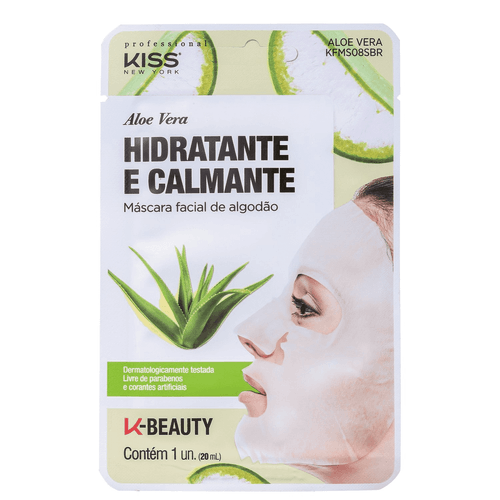 Máscara Facial Kiss New York Hidratante e Calmente Aloe Vera