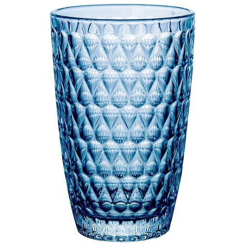 Conjunto de Copos L`Hermitage Amelie em Vidro Azul 355ml - 6 Peças