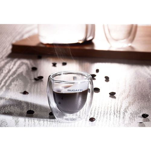 Conjunto 6 Copos de Café de Vidro Parede Dupla 80ml Bugatti