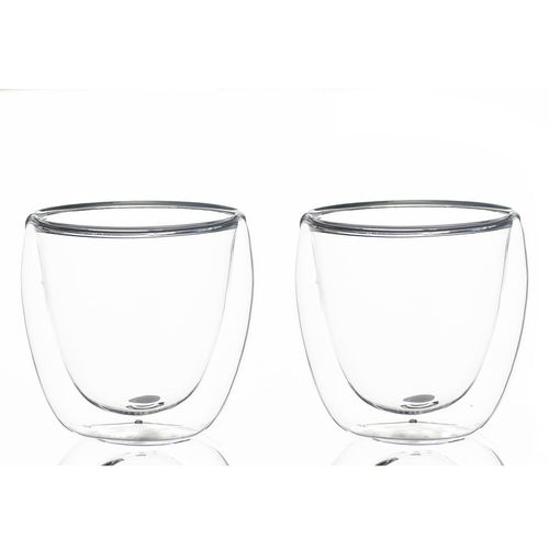 Conjunto 2 Copos de Chá Café Parede Dupla 80ml Borossilicato