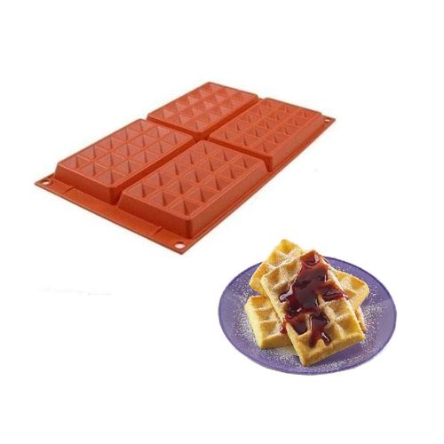 Forma Silicone Waffle Retangular Molde Gourmet Silikomart