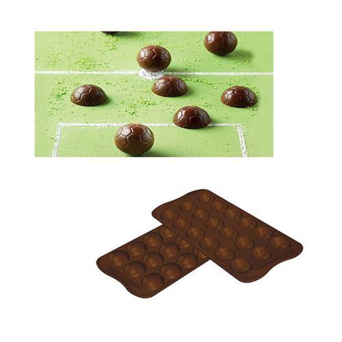 Forma Silicone 3D Mini Bombom Chocolate Futebol Silikomart